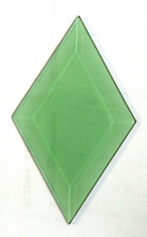 Farb-Bevel, Raute 3x5 - ca. 7,6x12,7cm - Gr�n