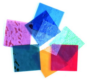 8-er Glaspaket 8x8 - Buntglas - je ca 8x8cm - ohne Opalanteil!