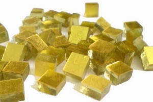 Goldsmalti - echte Goldmosaiksteine, Antik ca 10x10mm (OI - 019)