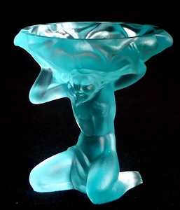 Schale Sch�ne Atlanta ca 80mm - edelgruenes Bleikristallglas