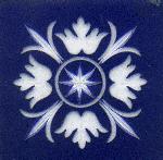Friesecke Blatt-Replik dunkelblaues �berfangglas, Eckscheiben, 9-12cm