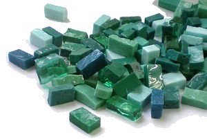 Smalten - Glasmosaiksteinchen - Mischung in Blaugr�n-T�nen