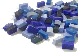 Smalten - Glasmosaiksteinchen - Mischung in Blaut�nen