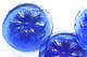 Glasstein Bl�te-8-Blatt, rund, 37mm, blau - Schmuckstein