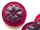 Glasstein Bl�te-8-Blatt, rund, 37mm, rot - Schmuckstein