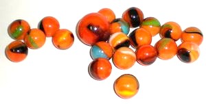 Netz mit Glasmurmeln CLOWNFISH - 20 St. 16mm + 1St. 25mm