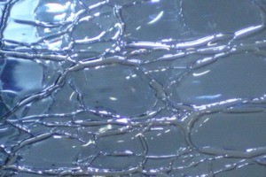 Craquele-Antikglas-mundgeblasen - Blau (#-11 )