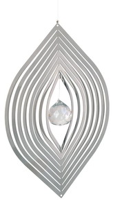 Windspiel KATZENAUGE mit facettiertem Glaskristall - ca. 13cm