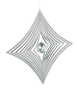 Windspiel DIAMANT mit facettiertem Glaskristall - ca. 13cm