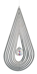 Windspiel TR�NE mit facettiertem Glaskristall - ca. 13cm