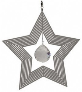Windspiel STERN mit facettiertem Glaskristall - ca. 20cm