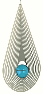 Windspiel TR�NE mit hellblauer Glaskugel - ca. 20cm