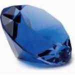Glasdiamant blau, ca 100mm / 10cm Durchm.