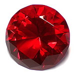 Glasdiamant rot, ca 80mm / 8cm Durchmesser - klassischer Brillant-Vollschliff