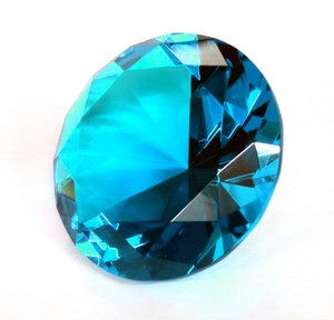 Glasdiamant t�rkisblau, ca 80mm / 8cm Durchm.