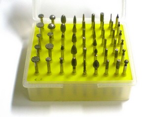 Diamantschleifer-Sortiment-II (kleine K�pfe) 50 St�ck - 3mm Schaft