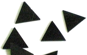 Dreiecke, schwarzes Glas - 5,5cm - Beutel mit 4 St. - BB00-T5,5