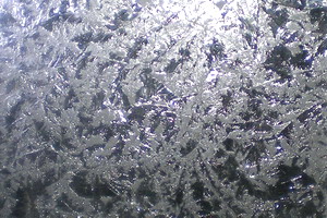 Restaurierungs-Eisblumenglas - feine Eisblumierung - ca 2mm Glas