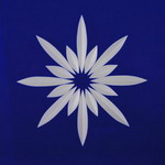 Friesecke Stern-16 aus blauem �berfangglas - ca 12cm x 12cm