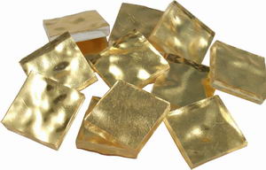 Goldmosaik Gelbgold - rau 20x20mm