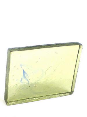 Dallglasplatte GR�N GRAULICH HELL mit Schlieren, ca 15x20x2,5cm
