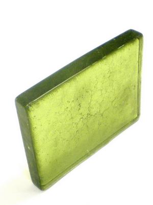 Dallglasplatte OLIVGR�N HELL, ca 15x20x2,5cm