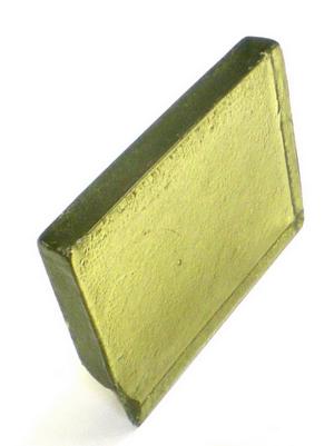 Dallglasplatte EISENGELB, ca 15x20x2,5cm