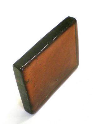 Dallglasplatte BERNSTEIN DUNKEL, ca 15x20x2,5cm