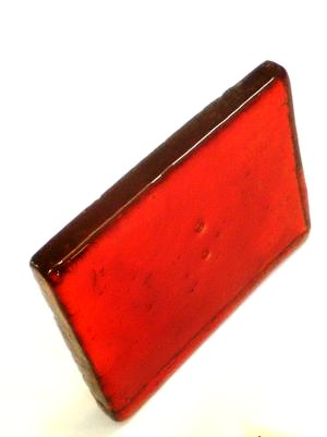 Dallglasplatte ORANGE-ROT, ca 15x20x2,5cm