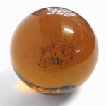 Glaskugel 70mm bernsteingelb