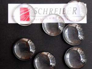Glasstein - Muggel rund, kristall, 20mm - Preis per St. ab 10 St�ck