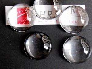Glasstein - Muggel rund, hoch, kristall, 25mm - Preis per St. ab 5 St�ck
