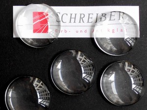 Glasstein - Muggel rund, kristall, 25mm - Preis per St. ab 10 St�ck