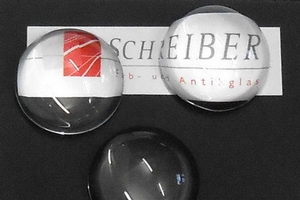 Glasstein - Muggel rund, hoch, kristall, 30mm - Preis per St. ab 3 St�ck