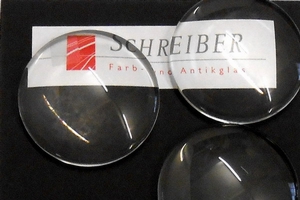 Glasstein - Muggel rund, kristall, 40mm - Preis per St. ab 5 St�ck