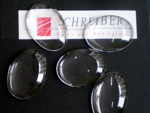 Glasstein - Muggel oval, kristall, 30x22mm - Preis per St. ab 10 St�ck