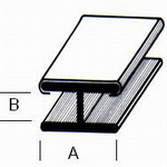 Messingprofil mit Bleikern, H-5mm x 4mm - flach, einseitig - Meter-Preis ab 4 m