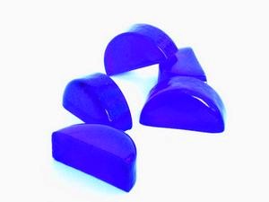 Halbe Glasdalle blau - ca 60mm