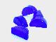 Halbe Glasdalle blau - ca 60mm