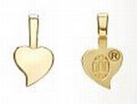 �se HERZ, klein, 18krt vergoldet #-8300-108 / 25