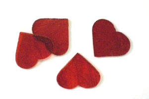 Glasherzen, rot, transp. - 5cm - 4St.-Beutel - BB072-H5