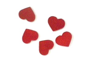 Glasherzchen, rot, transp. - 3cm - 5St.-Beutel - BB072-H3