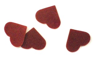 Glasherzen, rot-opal - 5cm - 4St.-Beutel - BB712-H5