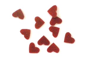 Glasherzchen, rot-opal - 2cm - 10St.-Beutel - BB712-H2