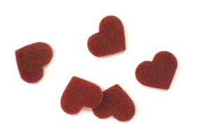 Glasherzchen, rot-opal - 3cm - 5St.-Beutel - BB712-H3