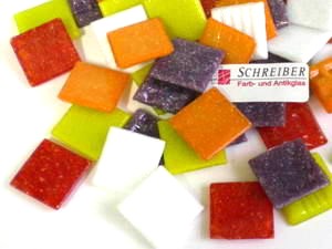 J-Mosaik-Mixpackung Fire on Ice - ca 20mm in gelb-rot lila u. wei�