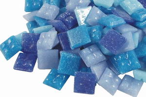 J-Glasmosaik-Mixpackung - ca 10x10mm in Blaut�nen