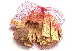 Klotzholz 100x24x1mm - Farbe natur, Netz mit ca 100 St.