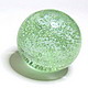 Leuchtkugel ca 10cm - handgefertigt - klares Glas - grüne Leuchtpigmente