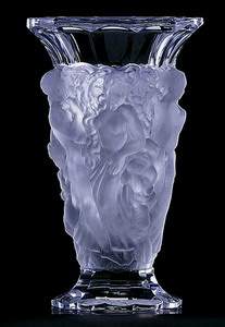 Vase Landvolk ca 215mm - edelblaues Art Deco Kristallglas